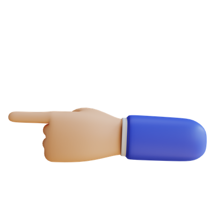 Dirección izquierda mostrando gesto con la mano  3D Illustration