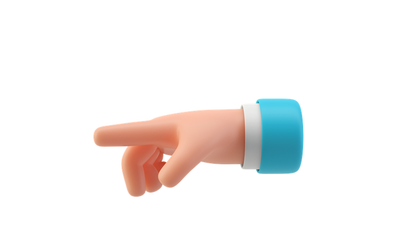 Dirección que muestra el gesto de la mano  3D Illustration