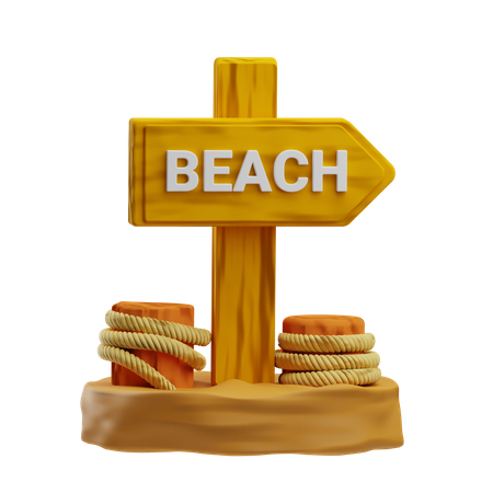 Dirección de la playa  3D Icon