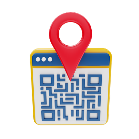 Dirección código qr  3D Illustration