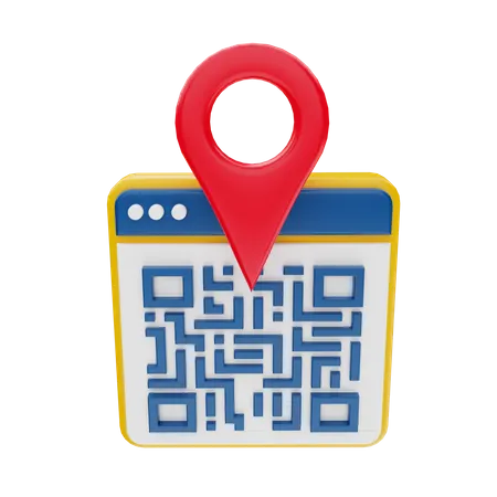 Dirección código qr  3D Illustration