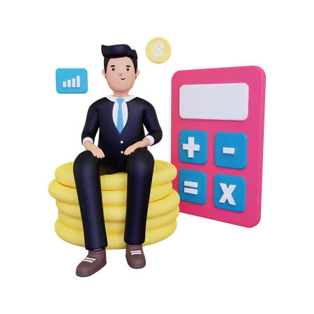 Manager financier  3D Illustration