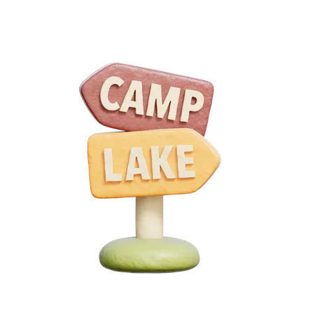 3 D Direction Board Camping Elements Travel Hiking Adventure 3D Icon