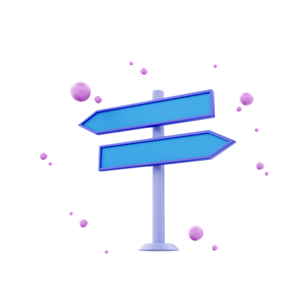 Direction Board  3D Illustration