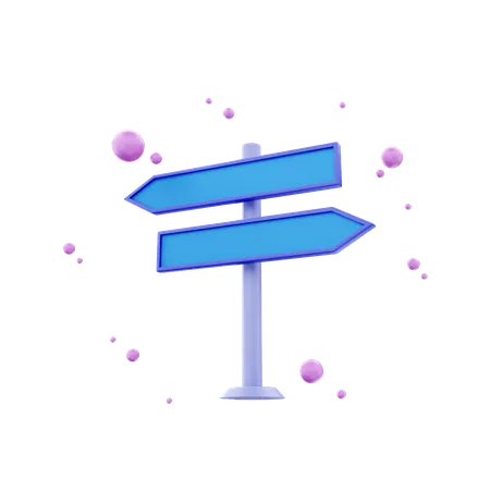 Direction Board  3D Illustration