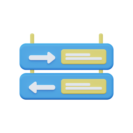 Direction Board  3D Illustration