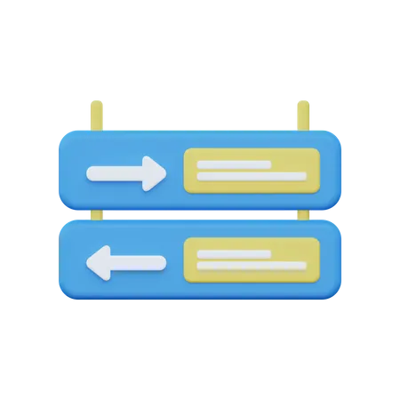 Direction Board  3D Illustration