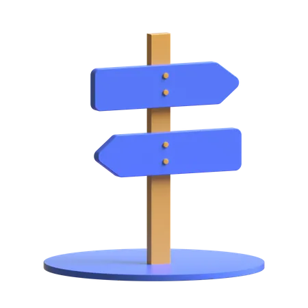 Direction Board 3D Illustration