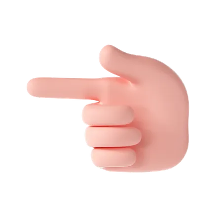 Direction gauche doigt geste de la main  3D Illustration