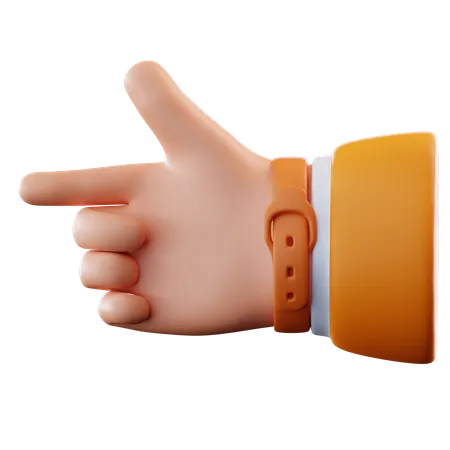 Direction gauche montrant le geste de la main  3D Icon