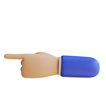 Direction gauche montrant le geste de la main  3D Illustration