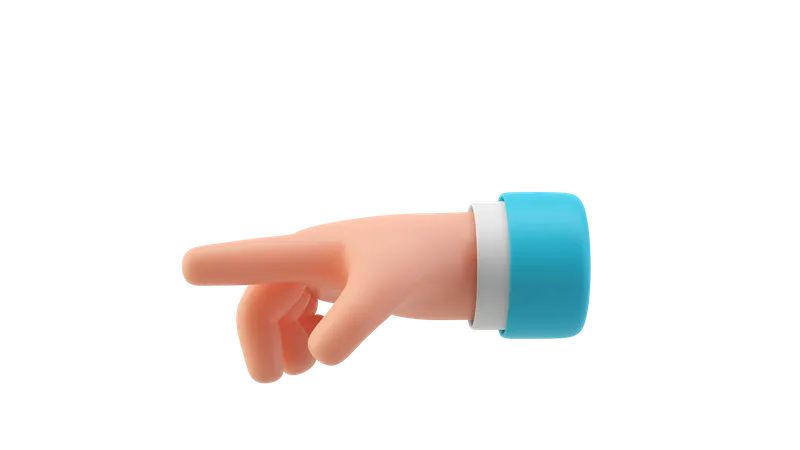 Direction showing hand gesture  3D Illustration