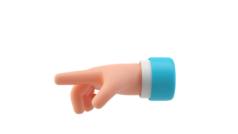 Direction showing hand gesture  3D Icon