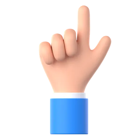Direction Up Hand Gesture  3D Icon