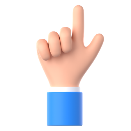 Direction Up Hand Gesture  3D Icon