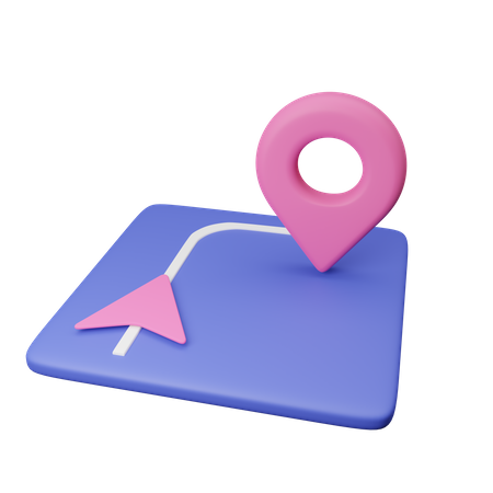 Directional Map 3D Illustration
