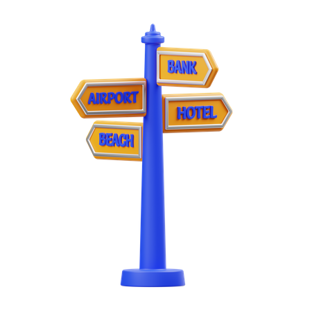 Directional Sign 3D Icon