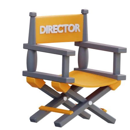 3 D Illustration Director Chair 3D Icon