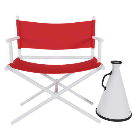 Director Chair And Megaphone  3D Icon