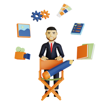 Diretor de cinema masculino  3D Icon