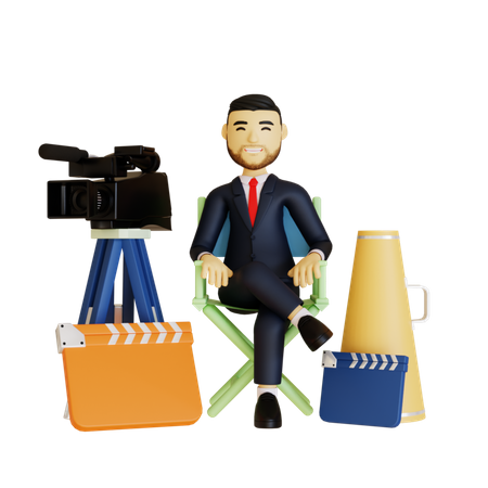 Diretor de cinema profissional  3D Icon