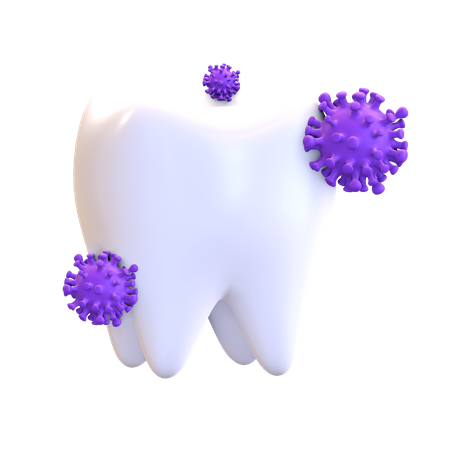 Dirty Tooth With Germ  3D Illustration