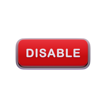 Disable button  3D Icon