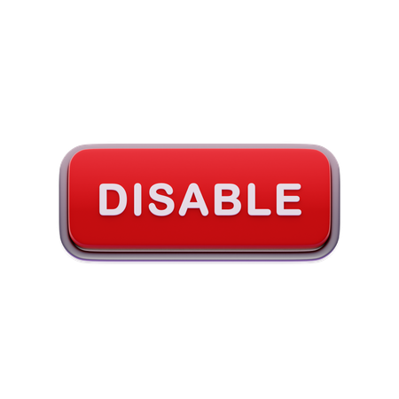 Disable button  3D Icon