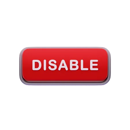 Disable button  3D Icon