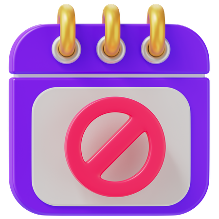 Disable Calendar  3D Icon