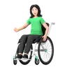 Disable Woman Seating On Wheelchair