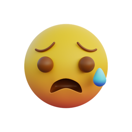 Disappointed but relieved face with cold sweat  3D Emoji