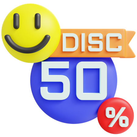 Disc 50 Percent  3D Icon