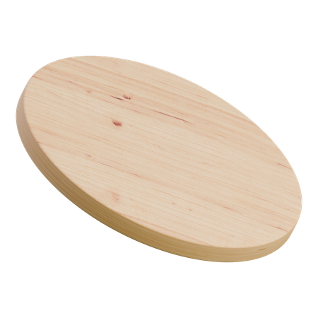 Disc Wooden Abstract Shape  3D Icon