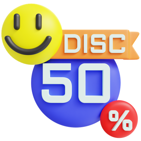 Disco 50 por cento  3D Icon