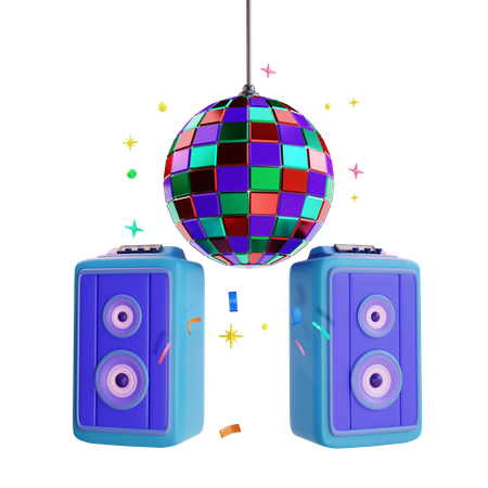 Disco Ball With Sound Speaker  3D Icon