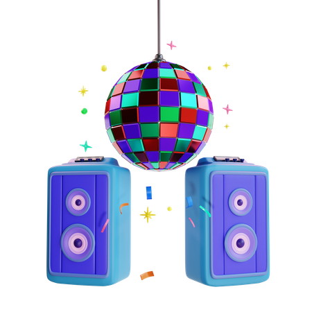 Disco Ball With Sound Speaker  3D Icon