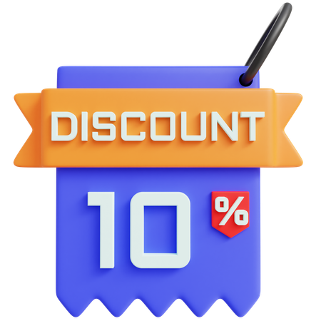 Discount 10 Percent  3D Icon