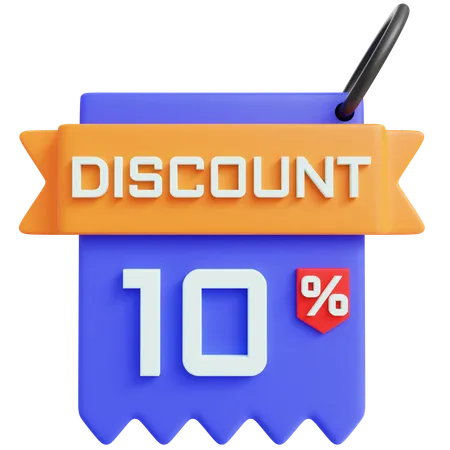 3 D Discount 10 Percent With Isolated Background 3D Icon