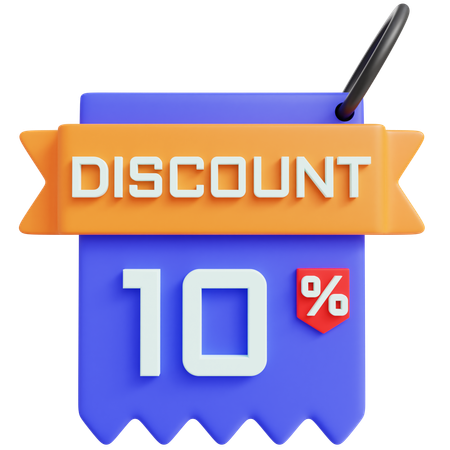 Discount 10 Percent  3D Icon