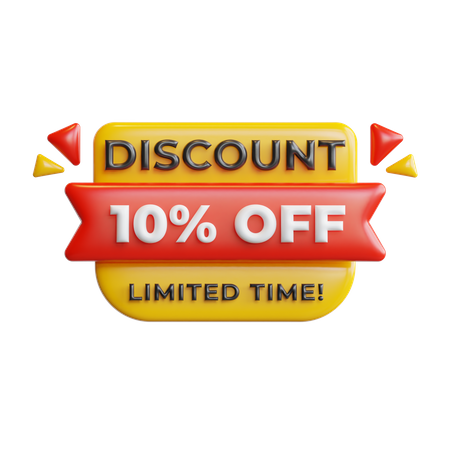 Discount 10 Percentage  3D Icon