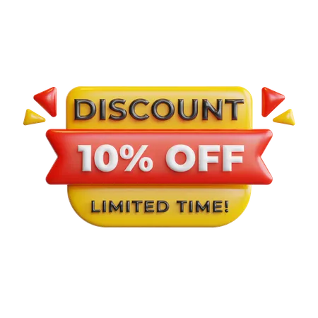 Discount 10 Percentage  3D Icon