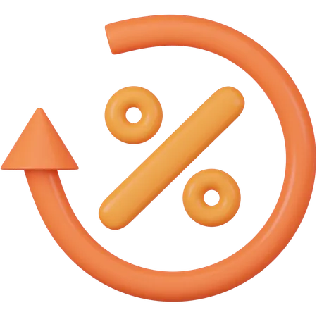 24 Hour Discount Symbol In Vibrant Orange 3D Icon