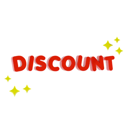 Discount Shopping Text 3 D Icon 3D Icon