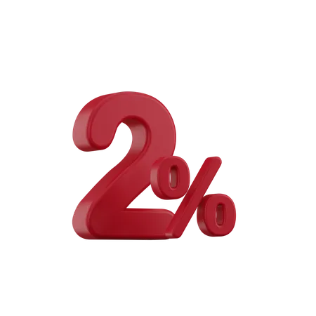 Discount 2%  3D Icon