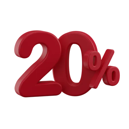 Discount 20%  3D Icon