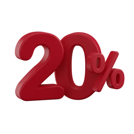 Discount 20% 3D Icon