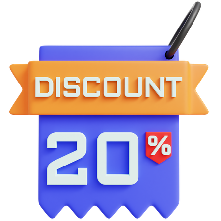Discount 20 Percent  3D Icon