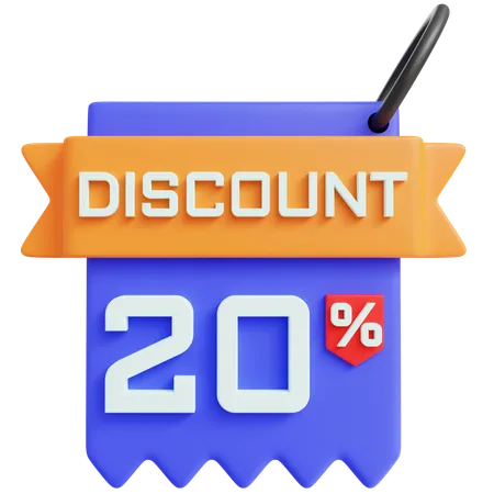 3 D Discount 20 Percent With Isolated Background 3D Icon