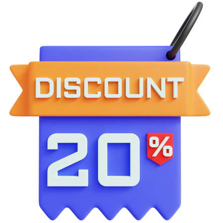 Discount 20 Percent  3D Icon